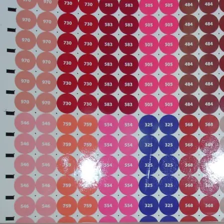 Наклейки веер (образец) цвета